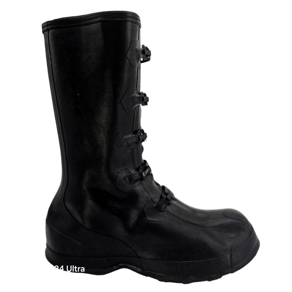 Lacrosse Overshoe Work Boots Buckles Waterproof Black Rubber Made in USA Men 12